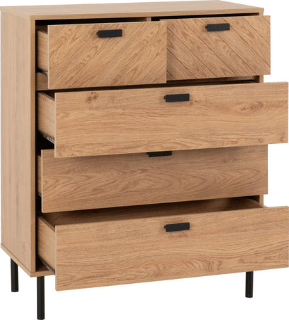 Leon 3+2 Drawer Chest   Medium Oak Effect 2023  02