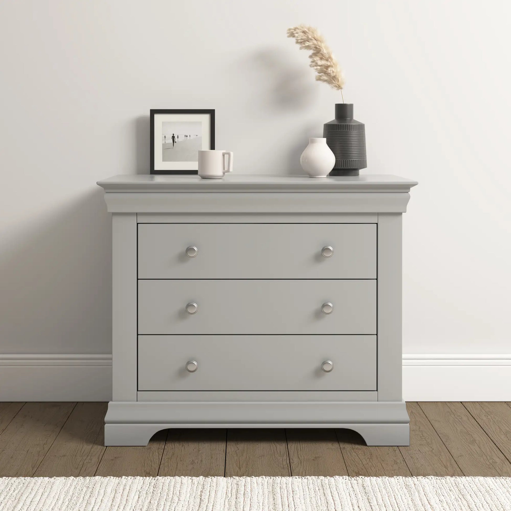 Bordeaux 3 Drawer Chest   Pebble Grey  08