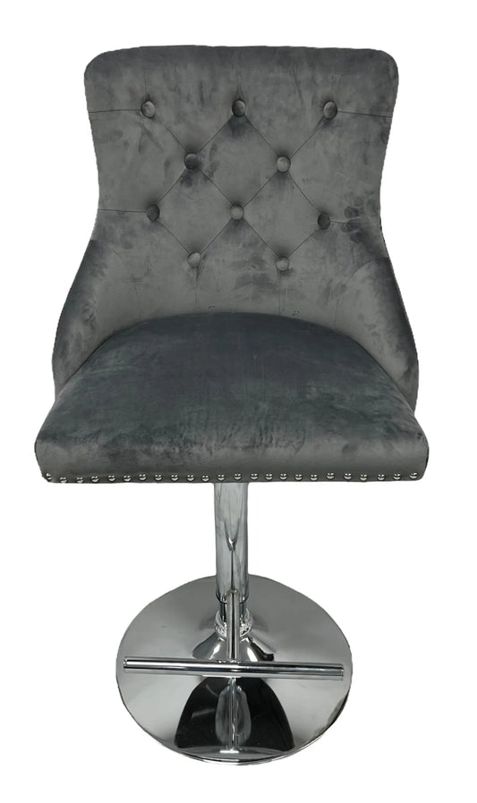 Chelsea Lion Knocker Grey Bar Stool