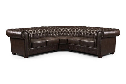 Chesterfield Large Corner Sofa – Antique Brown