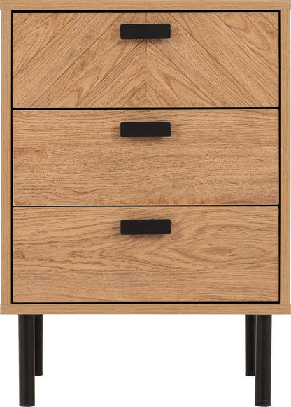 Leon 3 Drawer Bedside   Medium Oak Effect 2023  03