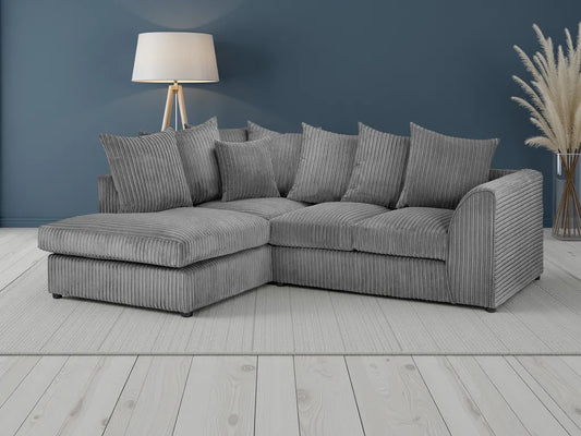 Harley Jumbo Corner Sofa – Grey