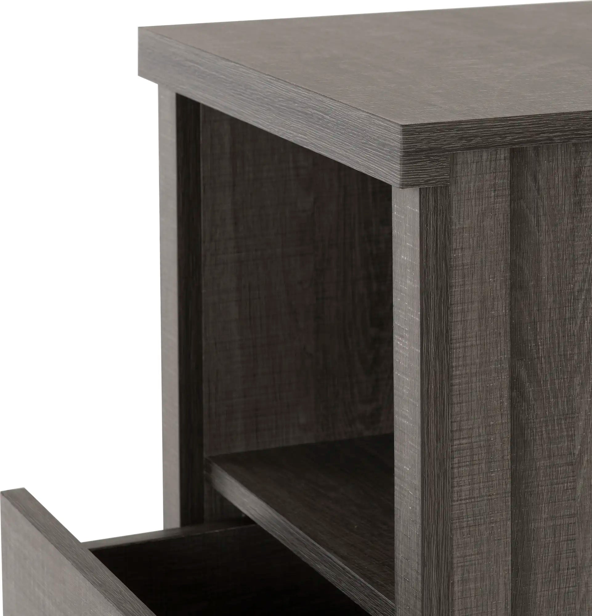 Lisbon 2 Drawer Bedside Black Wood Grain 2020  07