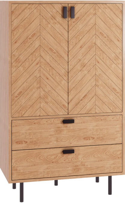 Leon 2 Door 2 Drawer Cabinet   Medium Oak Effect 2023  01 Dx