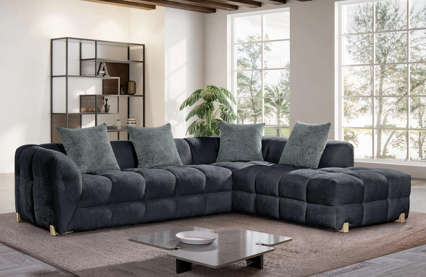 Genoa Corner Sofa – Charcoal