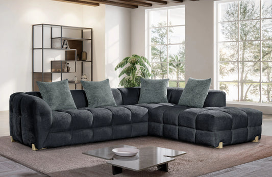 Genoa Corner Sofa – Charcoal
