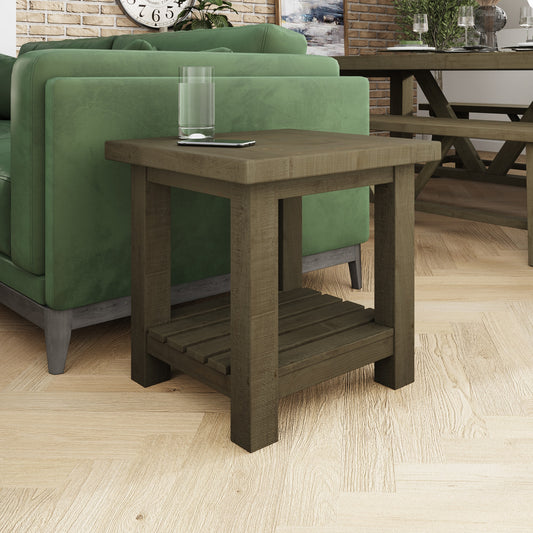 Saltash Lamp Side Table - Solid Reclaimed Natural Pine