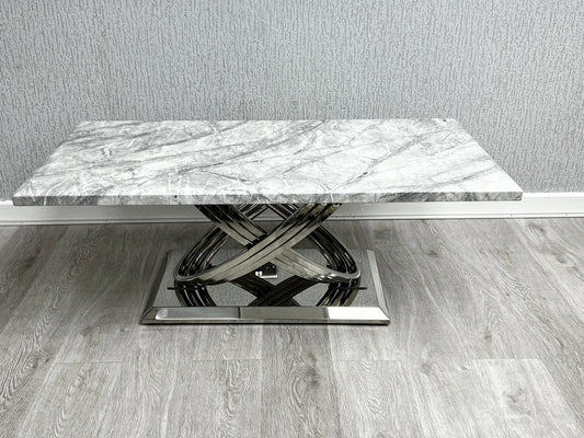 Elina Marble Coffee Table Grey/Cream & Gold/Black & Gold