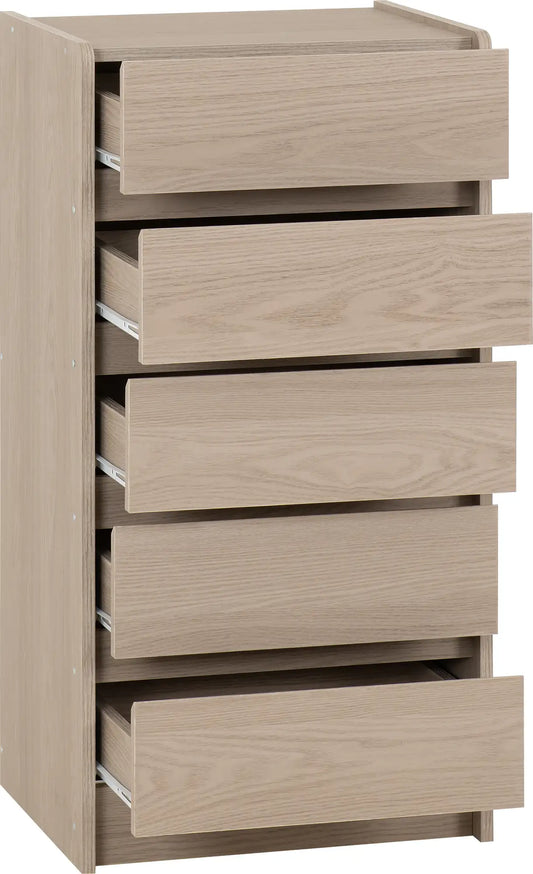 Paris 5 Drawer Chest   Smoked Ash Effect 2024  02