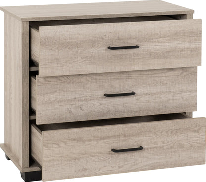 Oliver 3 Drawer Chest   Light Oak Effect 2023  02