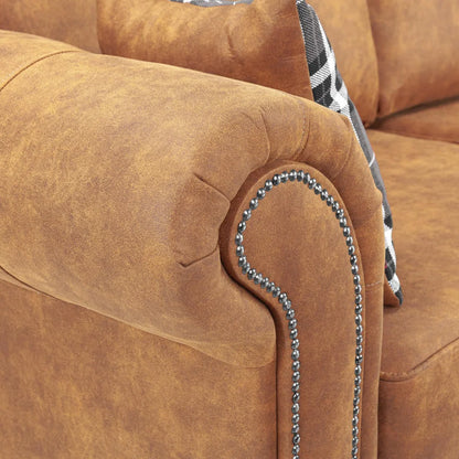 Oakland Leather Sofa Set – 3+2 Seater (Tan)