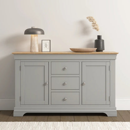 Bordeaux 2 Door 3 Drawer Sideboard   Pebble Grey Oak  08