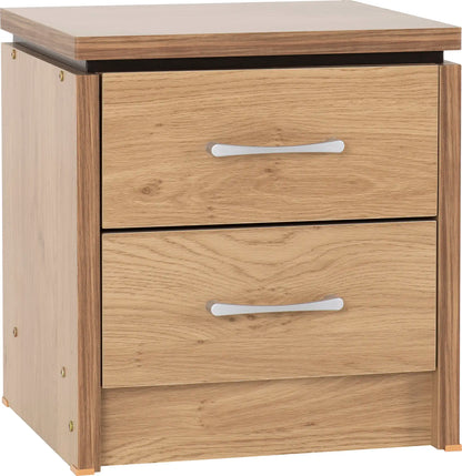 Charles 2 Drawer Bedside Oak Effect Veneer 2021  01