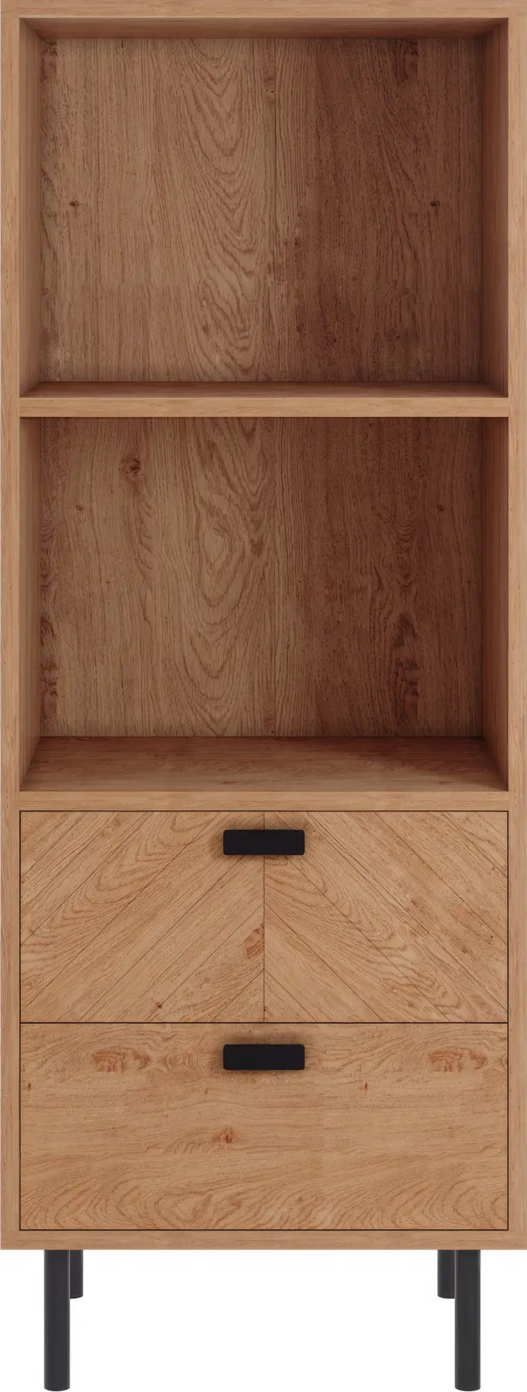 Leon 2 Drawer 2 Shelf Cabinet   Medium Oak Effect 2023  02 Dx