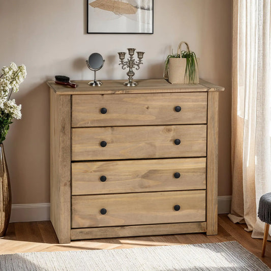 Panama 4 Drawer Chest Natural Wax  Pr