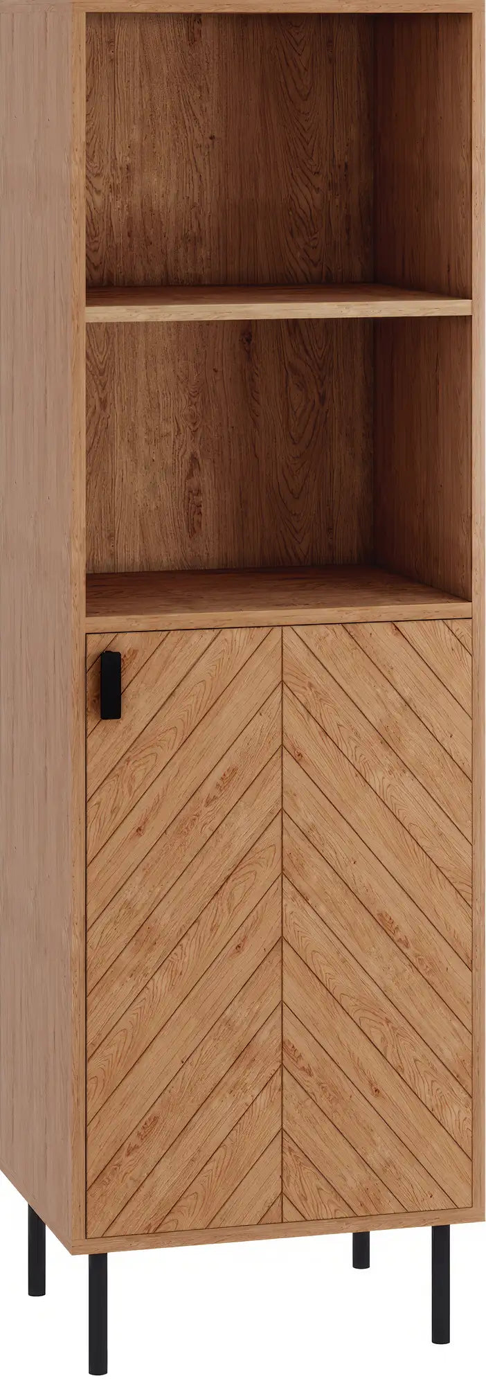 Leon 1 Door 2 Shelf Cabinet   Medium Oak Effect 2023  01 Dx