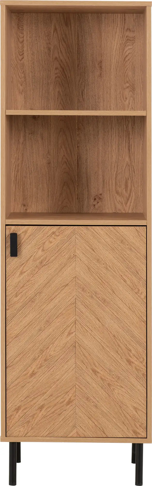 Leon 1 Door 2 Shelf Cabinet   Medium Oak Effect 2023  02