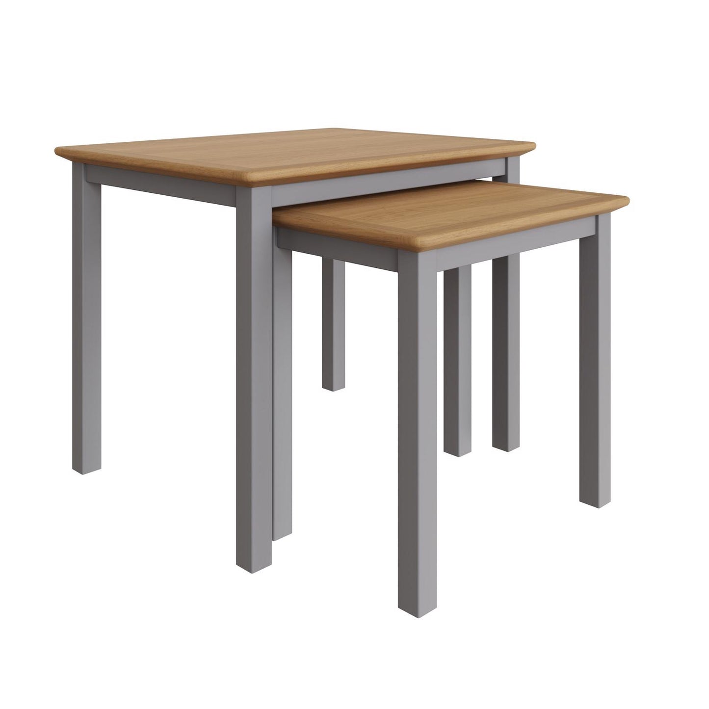 Taberno Oak Nest Of 2 Tables Dove Grey