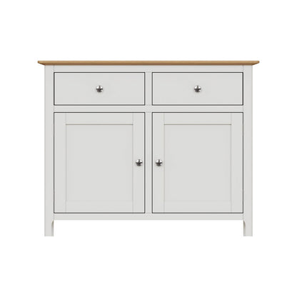 Taberno Oak 2 Door 2 Drawer Sideboard Linen White