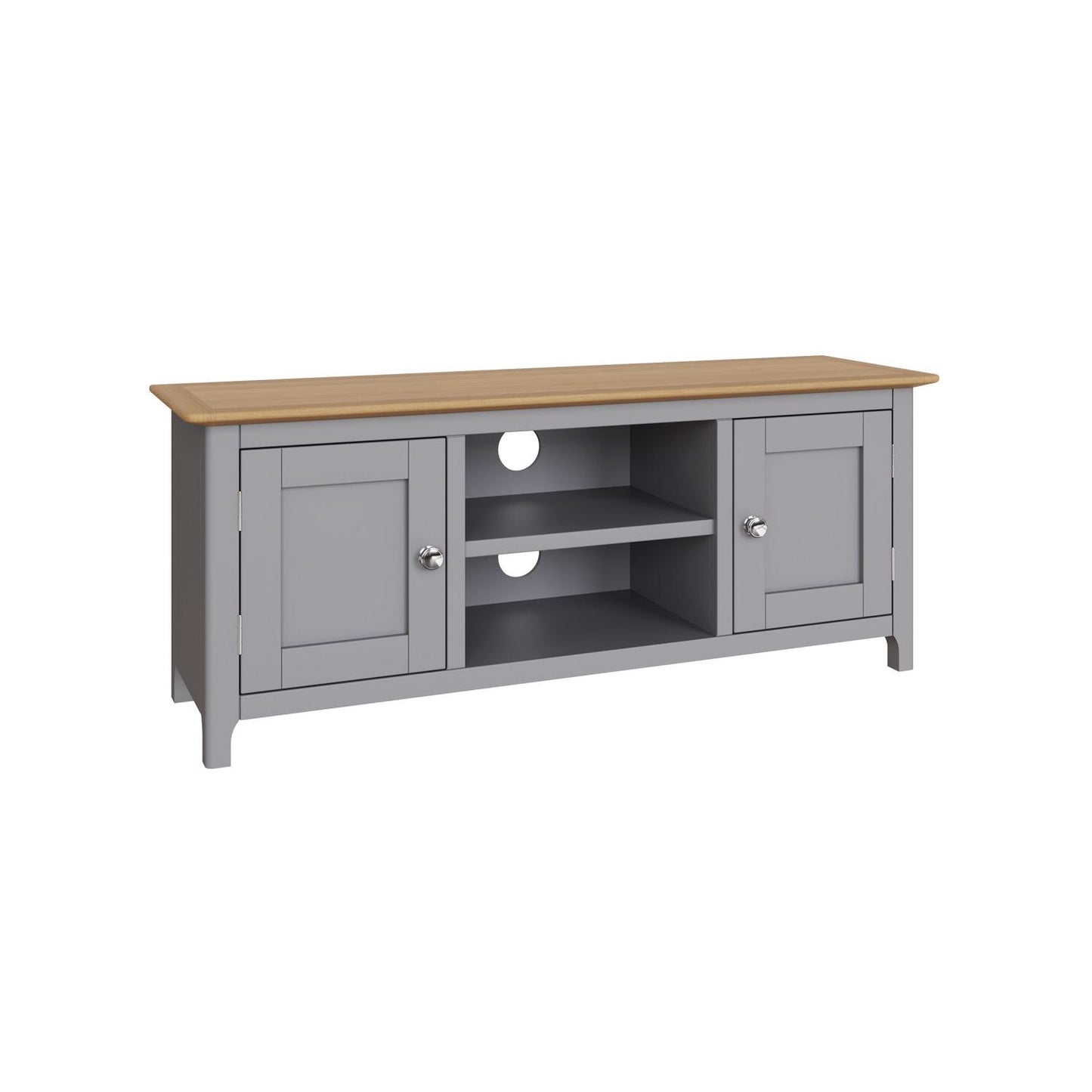 Taberno Oak 2 Door TV Unit Dove Grey