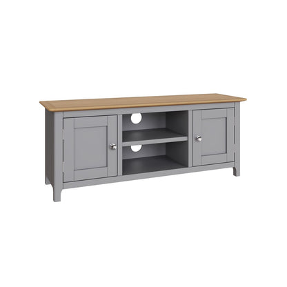 Taberno Oak 2 Door TV Unit Dove Grey