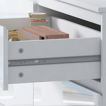 Stora 8 Drawer Wide 4+4 Chest Of Drawers - White Gloss Front