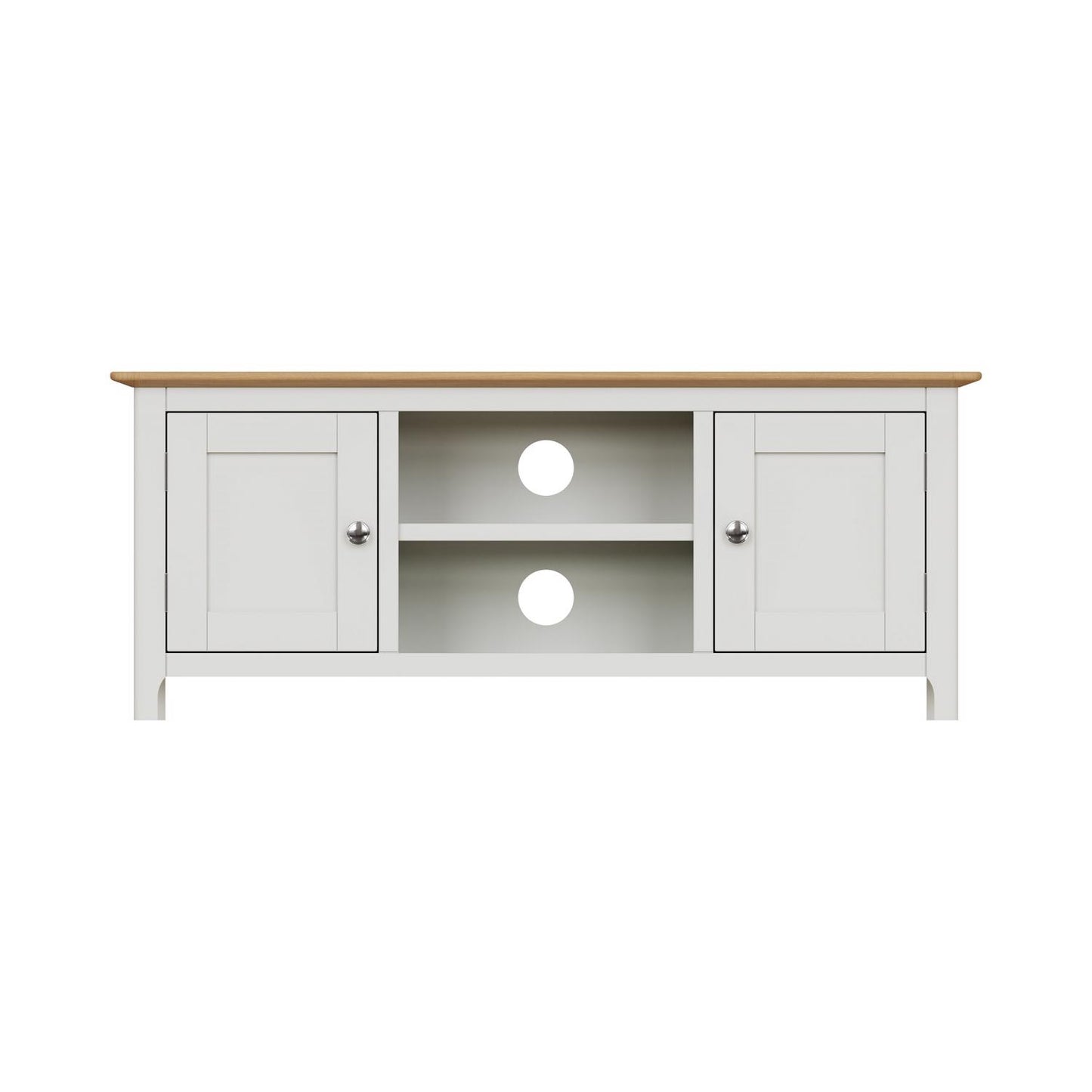 Taberno Oak 2 Door TV Unit Linen White