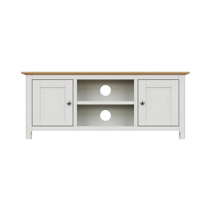 Taberno Oak 2 Door TV Unit Linen White