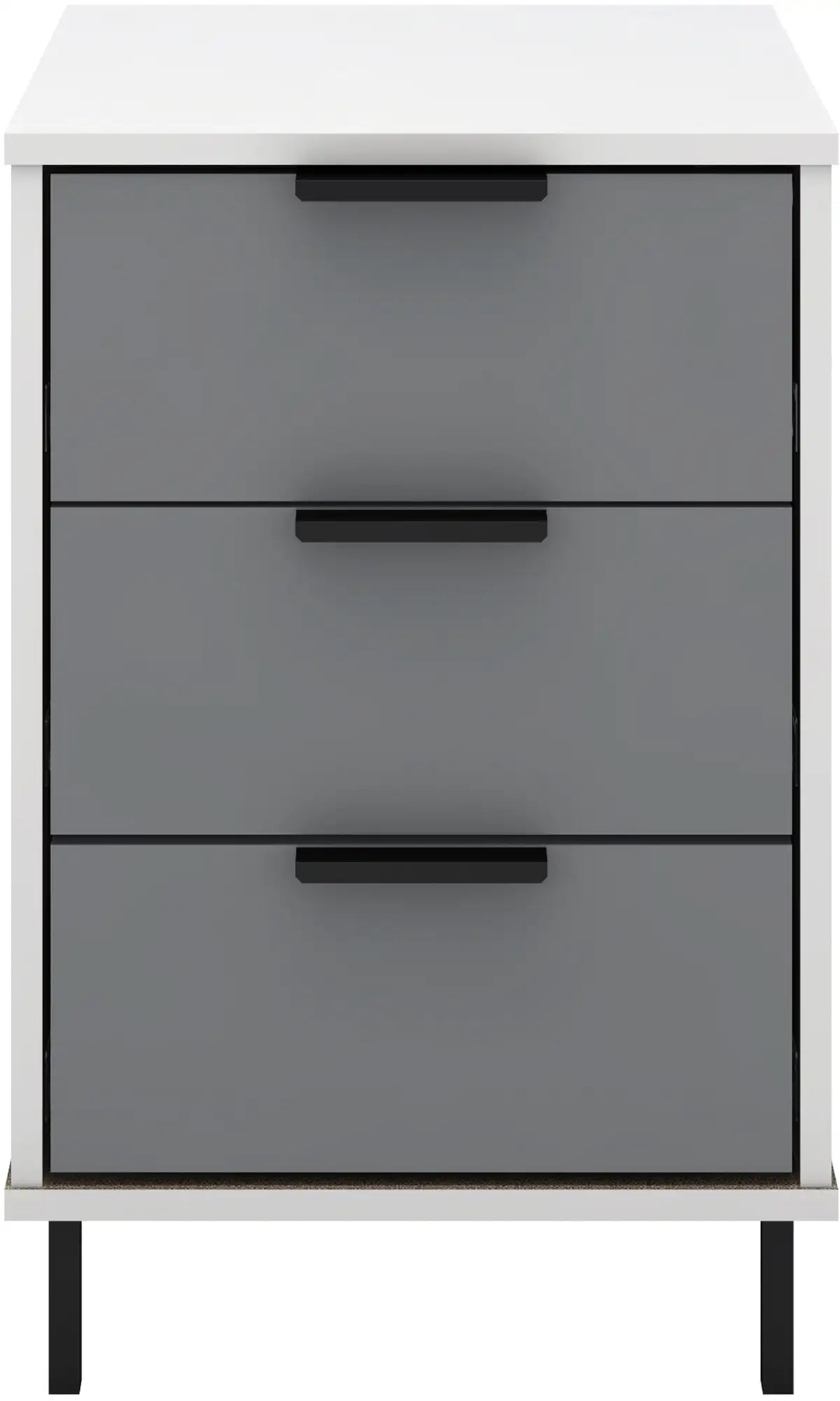 Madrid 3 Drawer Bedside   Greywhite Gloss 2022  F03