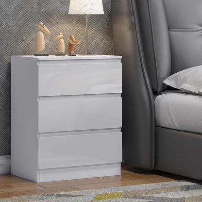 Carlton 3 Drawer Chest Of Drawers - White Gloss Front