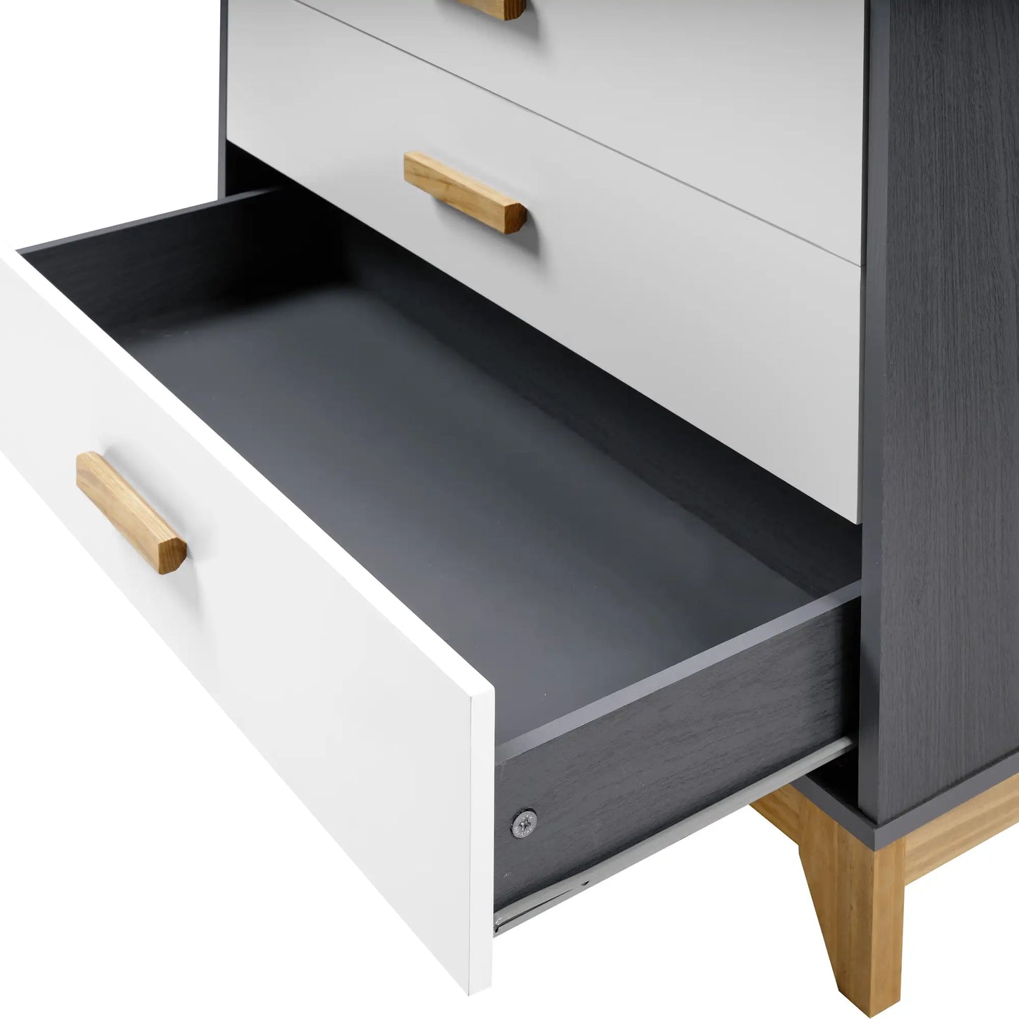 Cleveland 3 Drawer Chest   Whitegrey Metal Effect 2023  F 06