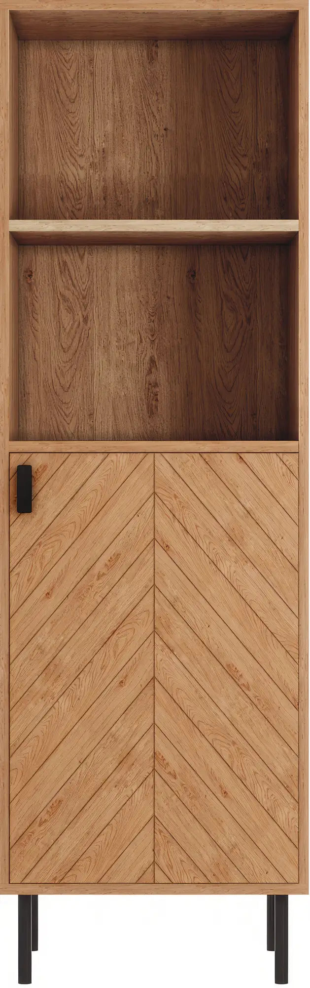 Leon 1 Door 2 Shelf Cabinet   Medium Oak Effect 2023  02 Dx