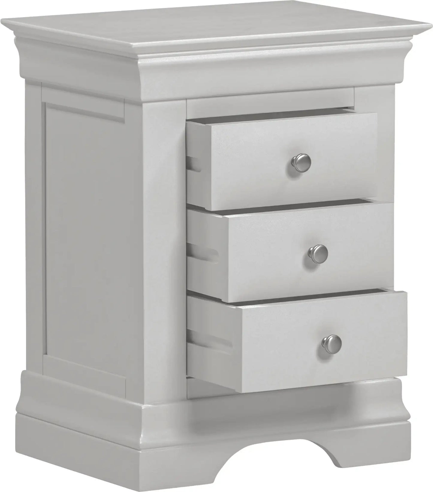 Bordeaux 3 Drawer Bedside   Pebble Grey  02