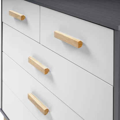 Cleveland 3+2 Drawer Chest   Whitegrey Metal Effect 2023  F 07