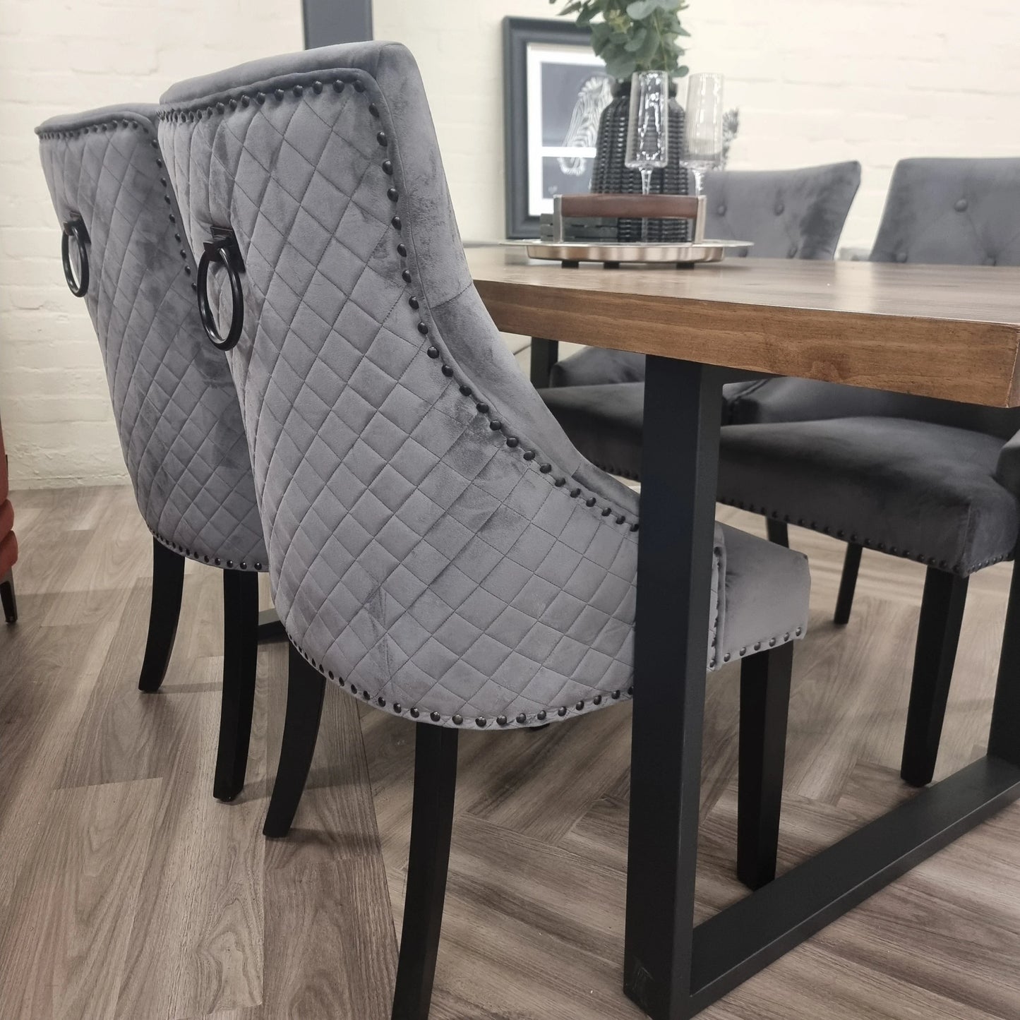Bentley Black Leg Velvet Dining Chair – Set of 2