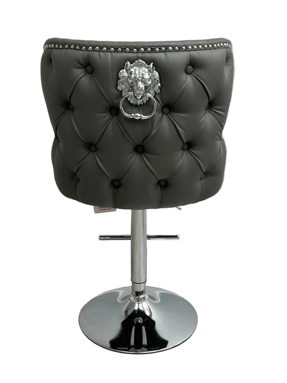 Valentino Hudson Grey PU Bar Stool