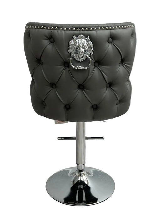 Valentino Hudson Grey PU Bar Stool