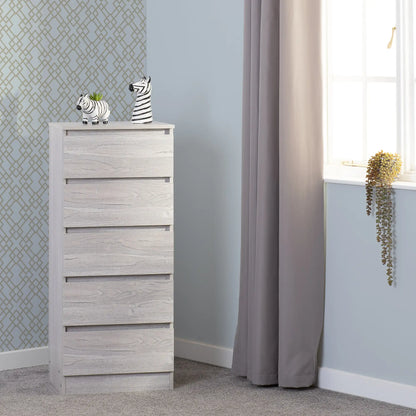 Malvern 5 Drawer Narrow Chest   Urban Snow 2023  07