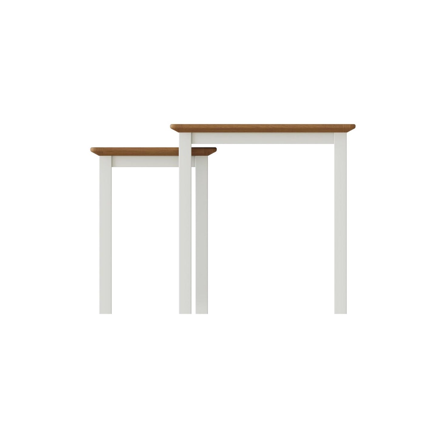 Taberno Oak Nest Of 2 Tables Linen White