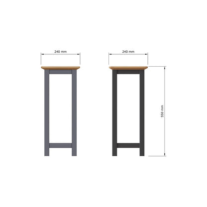 Taberno Oak End Side Table Graphite Blue