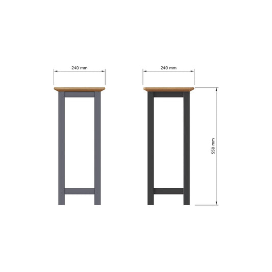 Taberno Oak End Side Table Graphite Blue