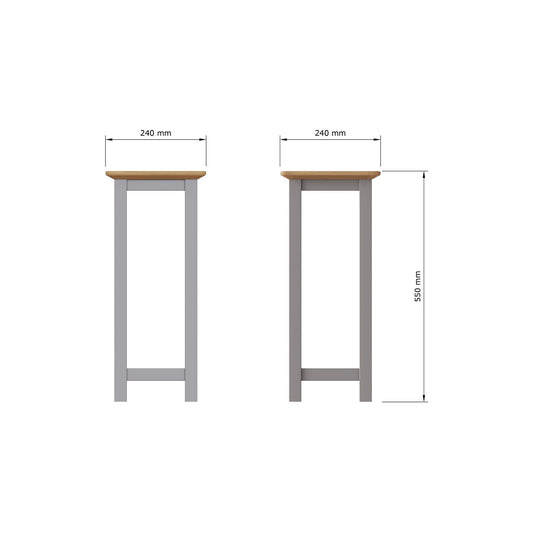 Taberno Oak End Side Table Dove Grey