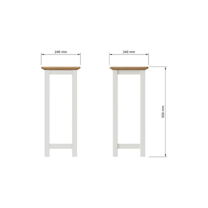 Taberno Oak End Side Table Linen White