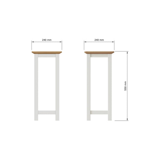 Taberno Oak End Side Table Linen White
