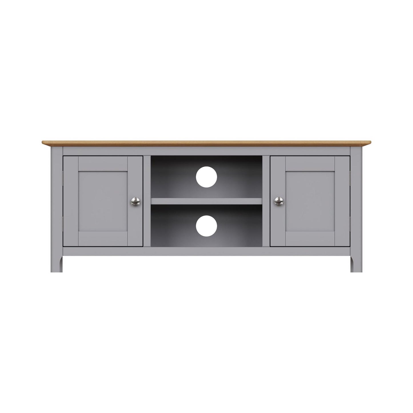 Taberno Oak 2 Door TV Unit Dove Grey