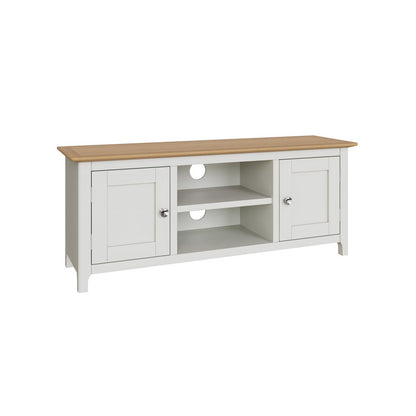 Taberno Oak 2 Door TV Unit Linen White