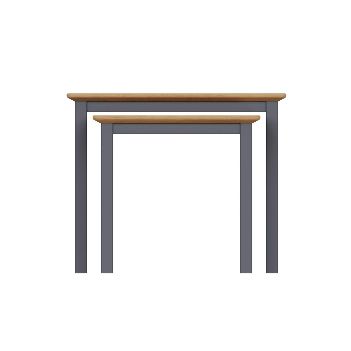 Taberno Oak Nest Of 2 Tables Graphite Blue