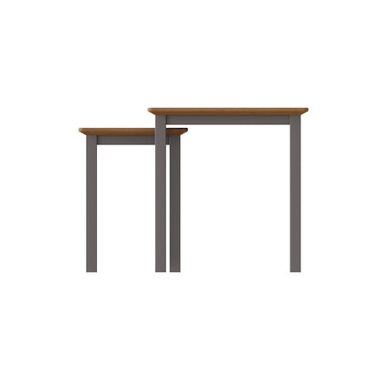 Taberno Oak Nest Of 2 Tables Dove Grey