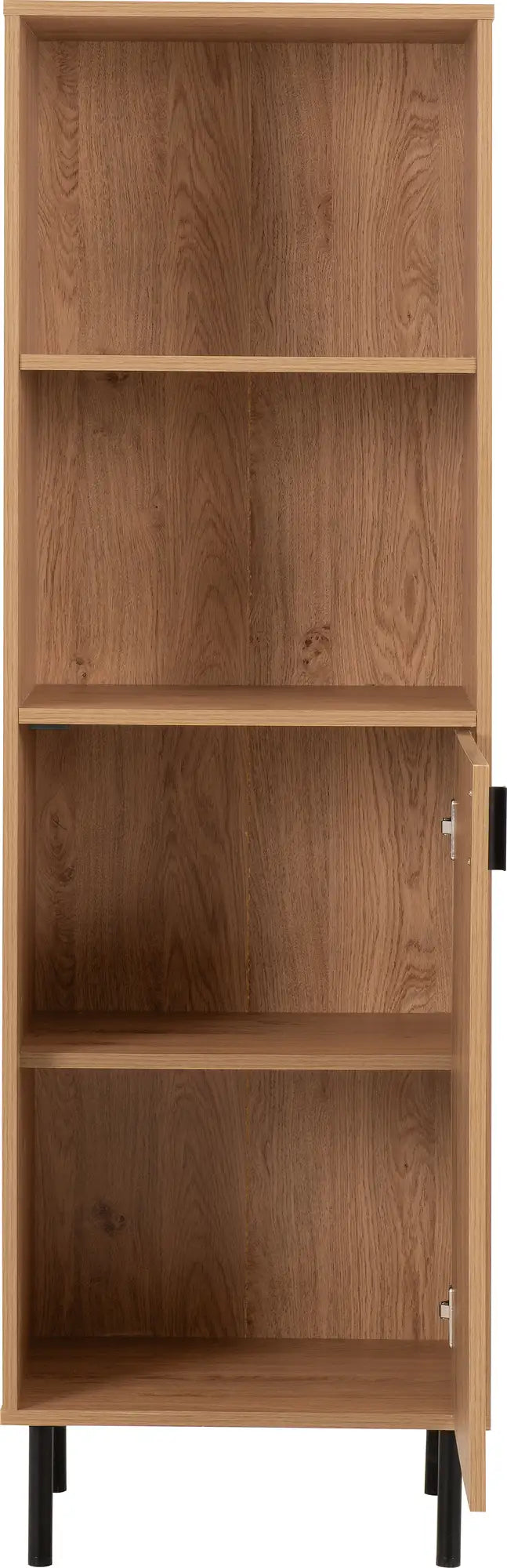 Leon 1 Door 2 Shelf Cabinet   Medium Oak Effect 2023  03