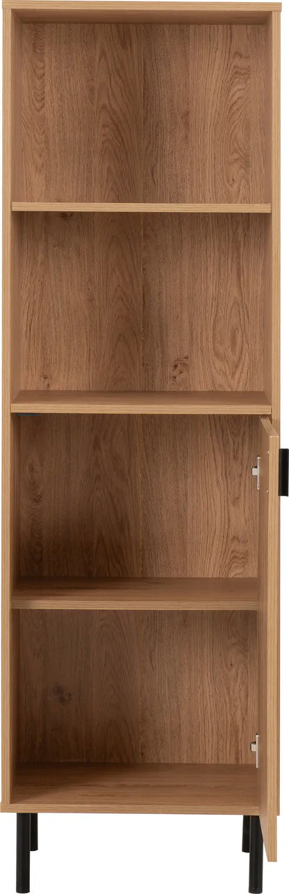 Leon 1 Door 2 Shelf Cabinet   Medium Oak Effect 2023  03